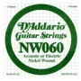 Струна для гитар Струна D`ADDARIO NW060 XL Nickel Wound 060: Тип Струна