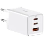 Зарядное устройство Baseus Wall Charger GaN5 Pro 2xUSB-C+USB 65W with USB-C Cable White (CCGP120202)