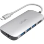 Адаптер VAVA Adapter USB-C to 3xUSB+USB-C+RJ45+micro SD+SD+HDMI 100W Silver (VA-UC006)