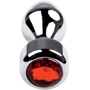 Анальная пробка с кристаллом Metal By Toyfa Silver anal plug
