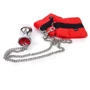 Наручники с металлической анальной пробкой Art of Sex Handcuffs with Metal Anal Plug size M Red