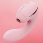 Вакуумный вибратор KisToy Tina Mini Pink, вагинально-клиторальный