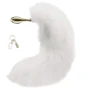 Анальная пробка LOCKINK Sevanda White Fox-Tail Anal Rose-shape Plug