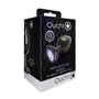 Металлическая анальная пробка Ouch! Heart Gem Gunmetal - Amethyst Purple, М