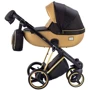 Универсальная коляска 2 в 1 Adamex Mimi Polar (Gold) Y836 черный (люрекс) - золотой кожа (выдавленная точка): Тип коляски универсальная коляска (2-в-1)