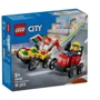 Конструктор LEGO City Пицца-авто против пожарной машины Набор гонок 70 деталей (60458)