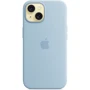 Чехол для iPhone Apple iPhone 15 Silicone Case with MagSafe - Light Blue (MWND3ZM/A): Материалы Силикон