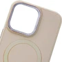 Чехол для iPhone TPU Case Bonbon Leather Metal Style with MagSafe Light Pink for iPhone 15 Pro Max: Цвет розовый