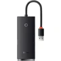 Адаптер Baseus Adapter Lite Series USB to 4хUSB3.0+USB-C Black (WKQX030001)