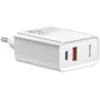 Зарядное устройство Baseus Wall Charger USB-C and USB PPS Quick Charge 30W with USB-C Cable White (TZCAFS-A02): Кабель в комплекте USB-C