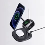 Зарядное устройство WIWU Wireless Charger Base Station Snap 4-in-1 (M8) 15W Black for iPhone 16 I 15 I 14 I 13 I 12 series, Apple Watch and Apple AirPods: Кабель в комплекте отсутствует