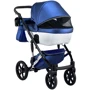 Коляска 2 в 1 Bair Star White (Silver) кожа 100% 38S темно-синий (перламутр) - белая люлька: Материал колес резина