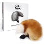 Силиконовая анальная пробка с хвостом из натурального меха Art of Sex size M Foxy fox