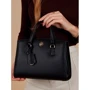 Женская сумка тоут Michael Kors CHANTAL SM MSGR черная (30F2G7CM1T001): Фактура Матовая, Зернистая