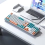 Клавиатура Aula F2088 PRO Plus 9 Orange Keys KRGD Blue USB UA White/Blue (6948391234908): Тип клавиш механический
