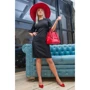 Платье FLFashion Леонелла УПЛ 2933 46 черное повседневное до середины бедра