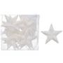 Набір новорічних прикрас Зірка, 12 шт, пластик, білий з блискітками, 5см
