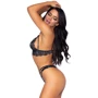 Комплект со стразами Leg Avenue bralette and g-string S Black