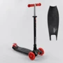 Самокат MAXI "Best Scooter" 4 колеса PU, СВЕТ, трубка руля алюминиевая Black/Red (102019): Материал колес полиуретан