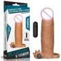 Насадка на член LoveToy Pleasure X-Tender Vibrating Penis Sleeve Add 3" Brown