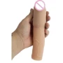 Насадка для увеличения члена CyberSkin 3" Xtra Thick Uncut Penis Extension, + 7,5 см, телесный