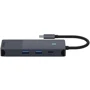 Адаптер Rapoo Adapter UCM-2004 USB-C to 2xUSB-C+2xUSB3.0+HDMI+SD+RJ45 Black: Додаткові роз'єми Ethernet, SD+TF Card, HDMI, USB OTG, USB-C