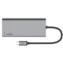 Адаптер Belkin Adapter USB-C to USB-C+RJ45+SD+HDMI+2xUSB Space Grey (F4U092BTSGY) фото 4