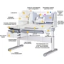 Детский стол Mealux Milton Electro Grey (арт. BD-730 WG): Тип Парта