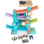 Дерев'яний швидкісний спуск Ecotoys з машинками та ксилофоном (ME115)