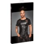Мужская футболка Noir Handmade H056 Men's T-shirt made of powerwetlook Вlack, XL