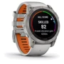 Смарт-часы Garmin Fenix 7X Pro Sapphire Solar Titanium with Fog Gray/Ember Orange Band (010-02778-15): Время работы до 28 дней