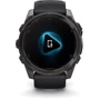 Смарт-часы Garmin Fenix 8 AMOLED 51mm Sapphire Carbon Grey DLC with Black/Pebble Grey Silicone Band (010-02905-21): Материал корпуса титан
