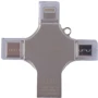 USB-флешка COTEetCI 128GB 4-in-1 Zinc Alloy iUSB Silver (CS5129-128G): Стандарт USB Lightning/Micro USB/Type-C/USB 2.0
