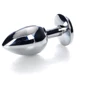 Анальная пробка с кристаллом Metal By Toyfa Silver anal plug red gem