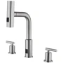 Смеситель для раковины Lefton Two-Handle Widespread Waterfall & Pull-Out Bathroom Faucet with Temperature Display-BFWS2401 Brushed Nickel фото 13