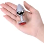 Анальная пробка с кристаллом Metal By Toyfa Silver anal plug ruby