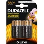Батарейки Duracell Basic AА алкалиновые 1.5V LR6 6шт. (5000394107458)