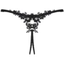 Трусики стринги с разрезом Obsessive Celia Noir black XL/2XL