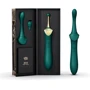 Вагинально-клиторальный вибратор Zalo - Bess Turquoise Green многофункциональный с насадками