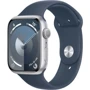 Apple Watch Series 9 45mm GPS Silver Aluminum Case with Storm Blue Sport Band - M/L (MR9E3) Approved Витринный образец