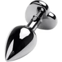 Анальная пробка с кристаллом Toyfa Metal Silver anal plug black gem