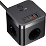Зарядний пристрій Baseus Wall Charger 3AC+2xUSB+2xUSB-C PowerCombo Cube Power Strip 30W 1.5m Black