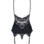 Мягкий корсет со стрингами Obsessive 810-COR-1 corset & thong black S/M