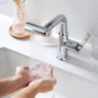 Смеситель для раковины Lefton Single-Hole Waterfall & Pull-Out Liftable Bathroom Faucet-BF2209 Chrome: Тип излива Многонаправленный