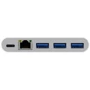 Адаптер Macally Adapters USB-C to 3xUSB 3.0+USB-C+RJ 45 Hub White (UC3HUB3GBC): Дополнительные разъемы Ethernet, USB-C, USB OTG