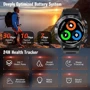 Смарт-часы SoPrii Smartwatch Uomo Orologio Black: Особенности Большой экран, С большой автономностью, Металлический корпус, Водонепроницаемые, Функция звонка, Дин