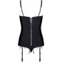 Комплект Obsessive Floweria corset, S/M