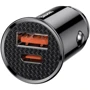 Зарядное устройство Baseus USB Car Charger USB 3.0+USB-C 30W Black (CCALL-YS01): Кабель в комплекте отсутствует