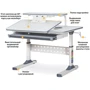 Комплект парта Ergokids TH-320 Grey + кресло ErgoKids Y-400 BL (арт. TH-320 W/G + Y-400 BL) фото 8