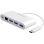 Адаптер Macally Adapters USB-C to 3xUSB 3.0+USB-C+RJ 45 Hub White (UC3HUB3GBC): Цвет белый